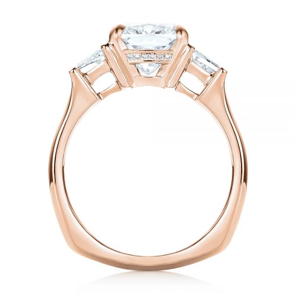 18k Rose Gold 18k Rose Gold Custom Diamond Engagement Ring - Front View -  103017