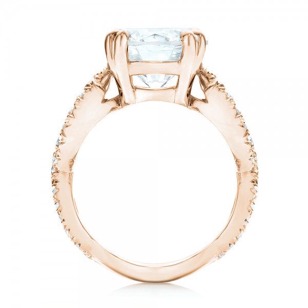 14k Rose Gold 14k Rose Gold Custom Diamond Engagement Ring - Front View -  103042