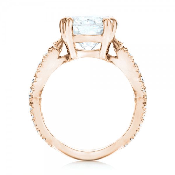 18k Rose Gold 18k Rose Gold Custom Diamond Engagement Ring - Front View - 103042