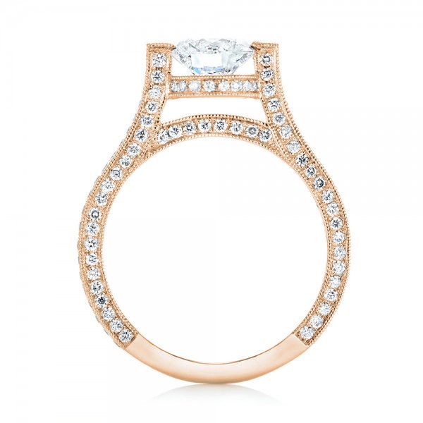 14k Rose Gold 14k Rose Gold Custom Diamond Engagement Ring - Front View -  103053