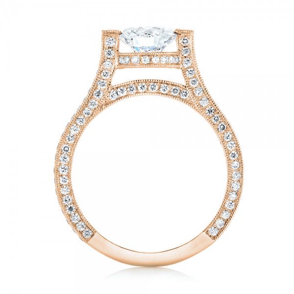 14k Rose Gold 14k Rose Gold Custom Diamond Engagement Ring - Front View - 103053