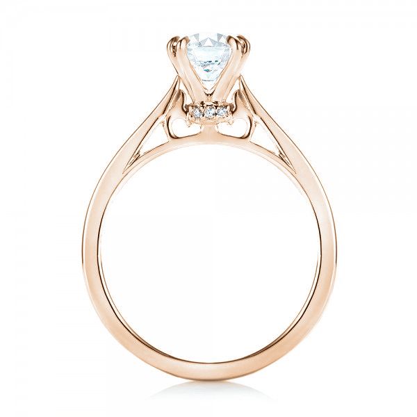 18k Rose Gold 18k Rose Gold Custom Diamond Engagement Ring - Front View -  103057