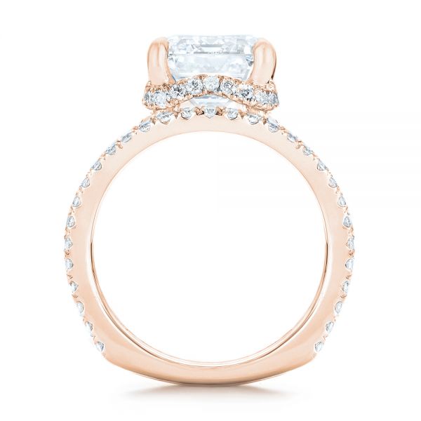 18k Rose Gold 18k Rose Gold Custom Diamond Engagement Ring - Front View -  103138