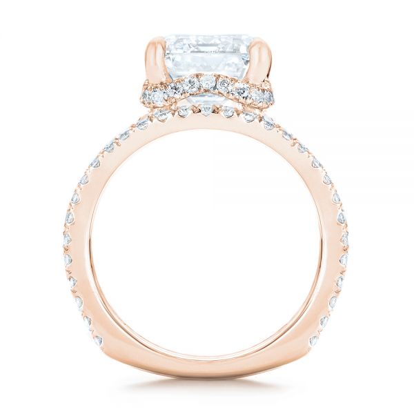 18k Rose Gold 18k Rose Gold Custom Diamond Engagement Ring - Front View - 103138