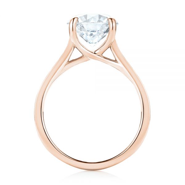 18k Rose Gold 18k Rose Gold Custom Diamond Engagement Ring - Front View -  103150