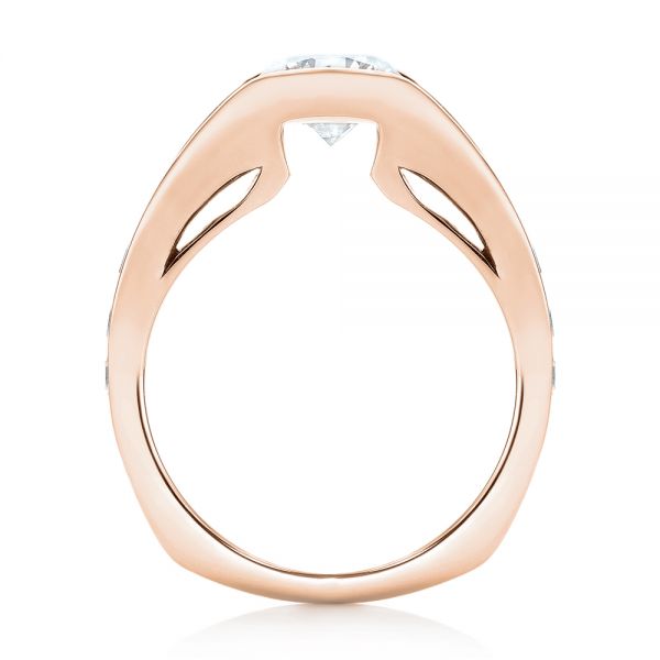 14k Rose Gold 14k Rose Gold Custom Diamond Engagement Ring - Front View -  103165