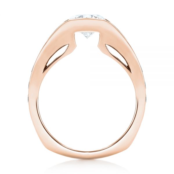 18k Rose Gold 18k Rose Gold Custom Diamond Engagement Ring - Front View - 103165