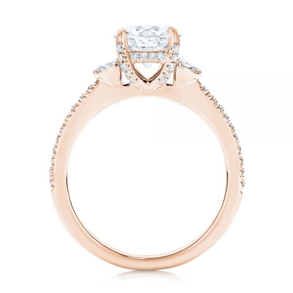 18k Rose Gold 18k Rose Gold Custom Diamond Engagement Ring - Front View -  103219