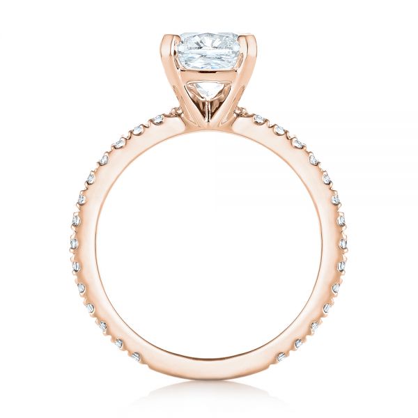 18k Rose Gold 18k Rose Gold Custom Diamond Engagement Ring - Front View -  103222