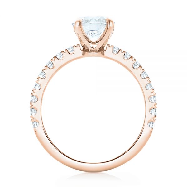 18k Rose Gold 18k Rose Gold Custom Diamond Engagement Ring - Front View -  103235