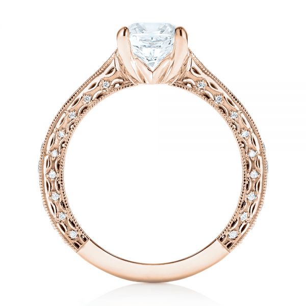14k Rose Gold 14k Rose Gold Custom Diamond Engagement Ring - Front View -  103303