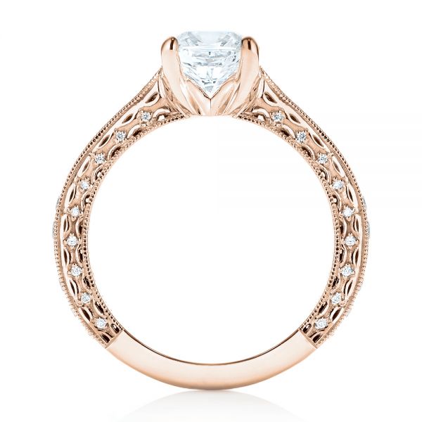 18k Rose Gold 18k Rose Gold Custom Diamond Engagement Ring - Front View - 103303