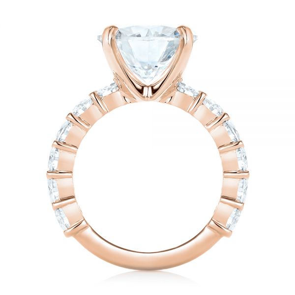 14k Rose Gold 14k Rose Gold Custom Diamond Engagement Ring - Front View -  103336
