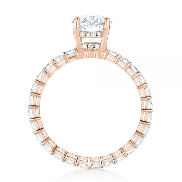 14k Rose Gold 14k Rose Gold Custom Diamond Engagement Ring - Front View - 103355