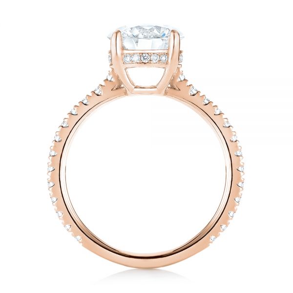 18k Rose Gold 18k Rose Gold Custom Diamond Engagement Ring - Front View -  103369