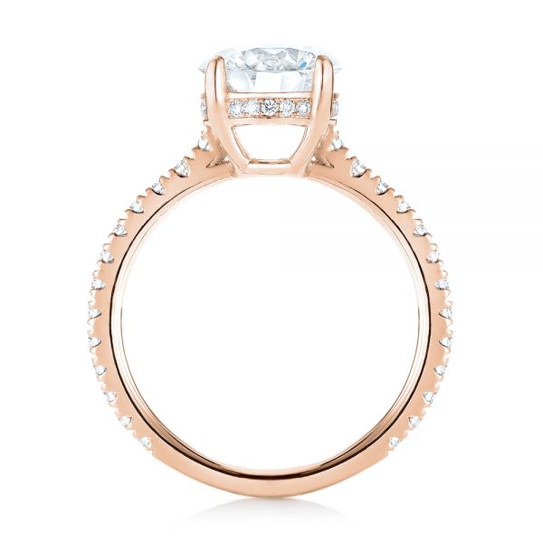 18k Rose Gold 18k Rose Gold Custom Diamond Engagement Ring - Front View -  103369