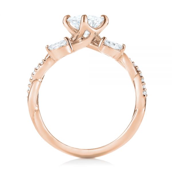 14k Rose Gold 14k Rose Gold Custom Diamond Engagement Ring - Front View - 103418