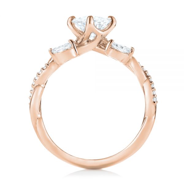 14k Rose Gold 14k Rose Gold Custom Diamond Engagement Ring - Front View -  103418