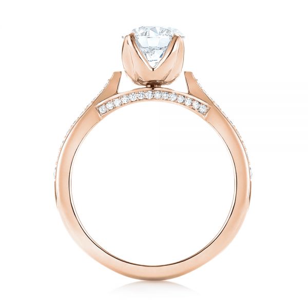 18k Rose Gold 18k Rose Gold Custom Diamond Engagement Ring - Front View - 103464