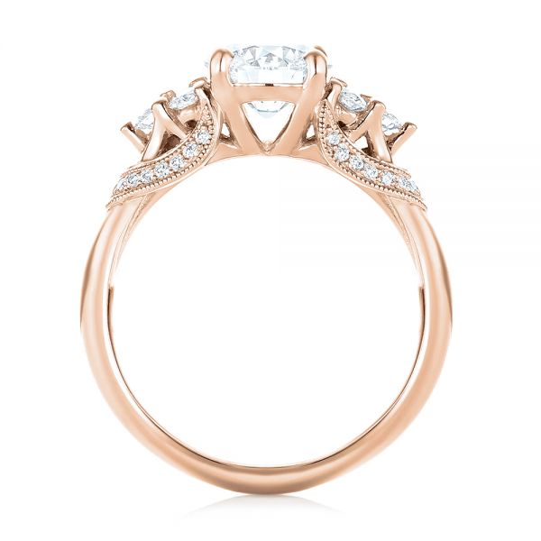 14k Rose Gold 14k Rose Gold Custom Diamond Engagement Ring - Front View -  103519