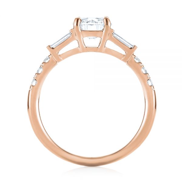 18k Rose Gold 18k Rose Gold Custom Diamond Engagement Ring - Front View -  103521