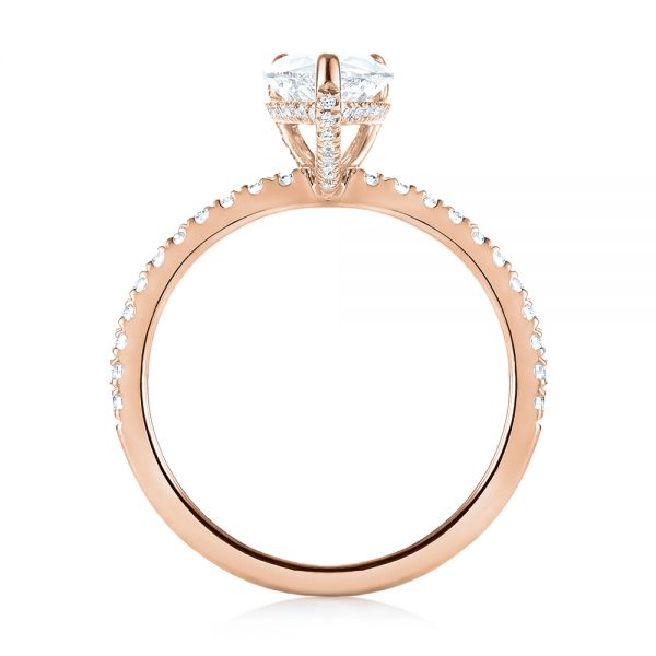 18k Rose Gold 18k Rose Gold Custom Diamond Engagement Ring - Front View - 103604