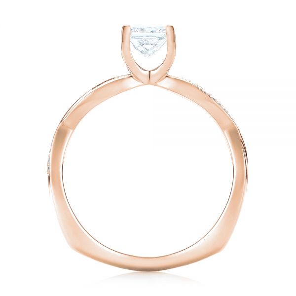 14k Rose Gold 14k Rose Gold Custom Diamond Engagement Ring - Front View -  103637