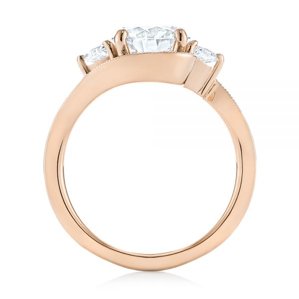 14k Rose Gold 14k Rose Gold Custom Diamond Engagement Ring - Front View - 104262