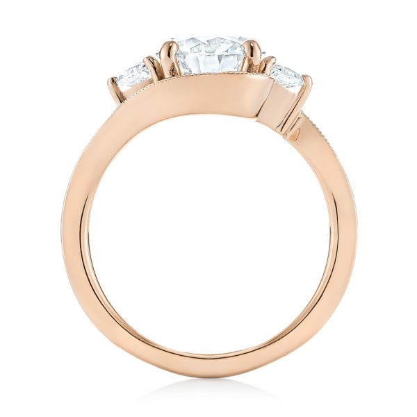 14k Rose Gold 14k Rose Gold Custom Diamond Engagement Ring - Front View -  104262