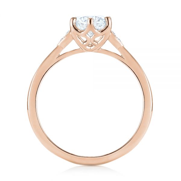 18k Rose Gold 18k Rose Gold Custom Diamond Engagement Ring - Front View -  104329
