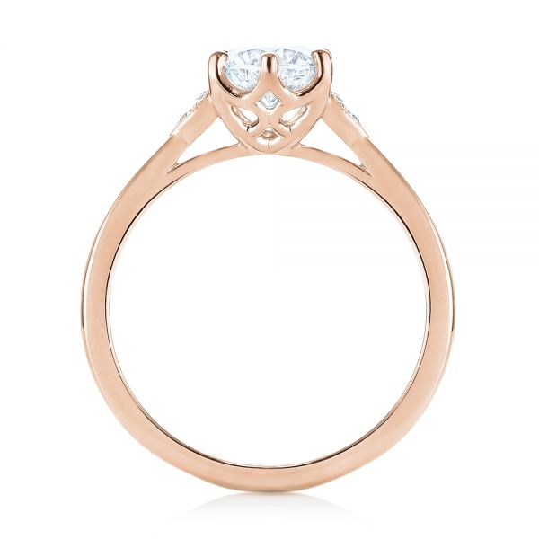 14k Rose Gold 14k Rose Gold Custom Diamond Engagement Ring - Front View - 104329