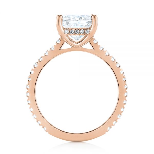14k Rose Gold 14k Rose Gold Custom Diamond Engagement Ring - Front View -  104401