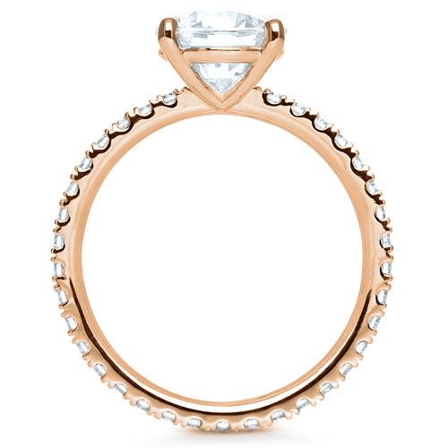 14k Rose Gold 14k Rose Gold Custom Diamond Engagement Ring - Front View - 1104