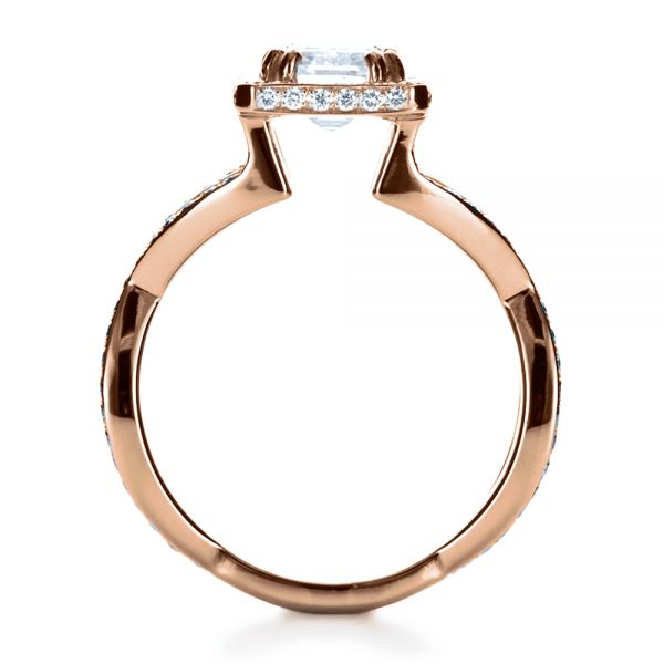 18k Rose Gold 18k Rose Gold Custom Diamond Engagement Ring - Front View -  1159