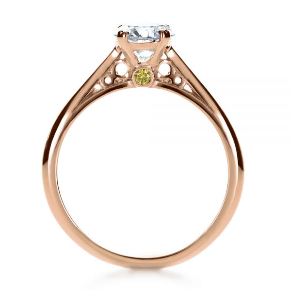 14k Rose Gold 14k Rose Gold Custom Diamond Engagement Ring - Front View -  1162