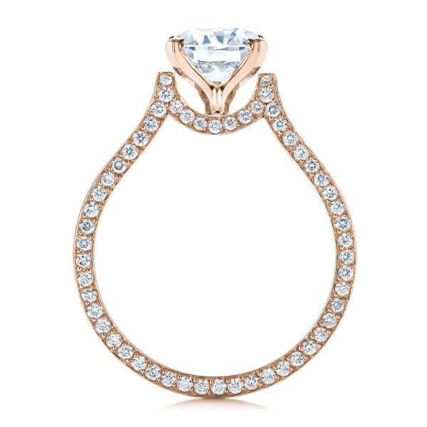 18k Rose Gold 18k Rose Gold Custom Diamond Engagement Ring - Front View - 1259