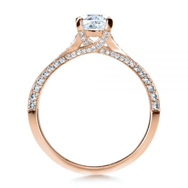 14k Rose Gold 14k Rose Gold Custom Diamond Engagement Ring - Front View -  1268