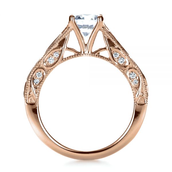 14k Rose Gold 14k Rose Gold Custom Diamond Engagement Ring - Front View - 1296