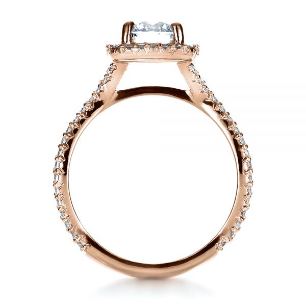 14k Rose Gold 14k Rose Gold Custom Diamond Engagement Ring - Front View -  1407