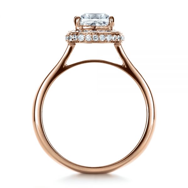 18k Rose Gold 18k Rose Gold Custom Diamond Engagement Ring - Front View -  1408