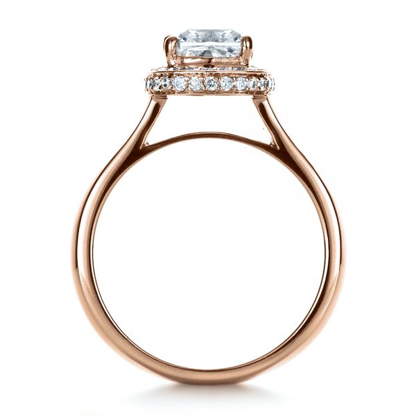 14k Rose Gold 14k Rose Gold Custom Diamond Engagement Ring - Front View - 1408