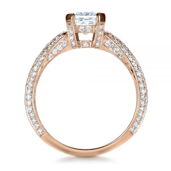 18k Rose Gold 18k Rose Gold Custom Diamond Engagement Ring - Front View - 1410