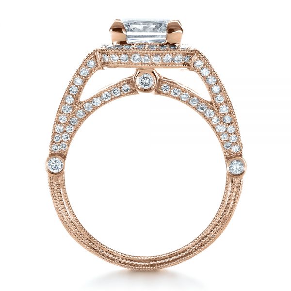14k Rose Gold 14k Rose Gold Custom Diamond Engagement Ring - Front View -  1416