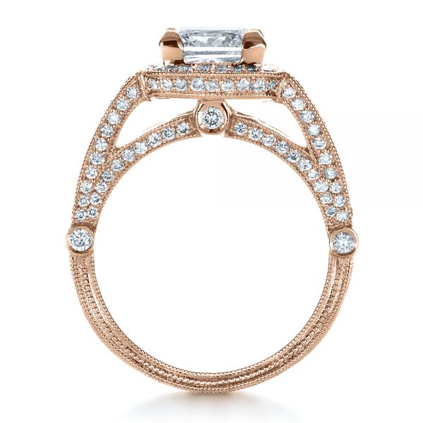 14k Rose Gold 14k Rose Gold Custom Diamond Engagement Ring - Front View - 1416