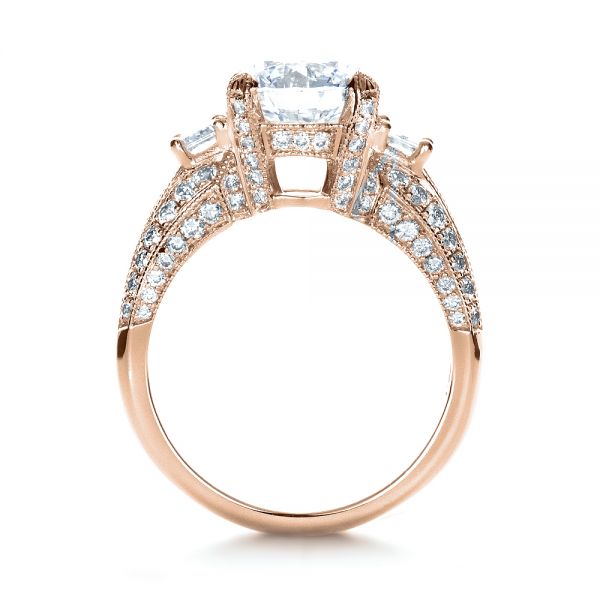 14k Rose Gold 14k Rose Gold Custom Diamond Engagement Ring - Front View -  1434