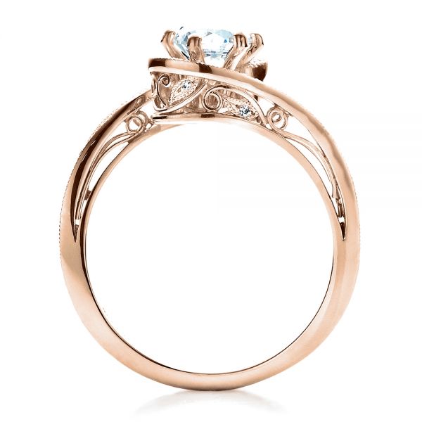 14k Rose Gold 14k Rose Gold Custom Diamond Engagement Ring - Front View - 1449
