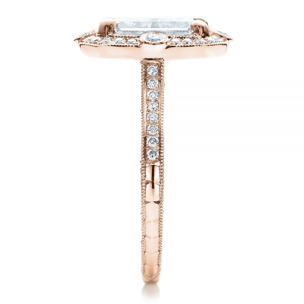 14k Rose Gold 14k Rose Gold Custom Diamond Engagement Ring - Side View -  100091
