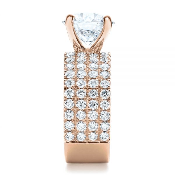 18k Rose Gold 18k Rose Gold Custom Diamond Engagement Ring - Side View -  100102