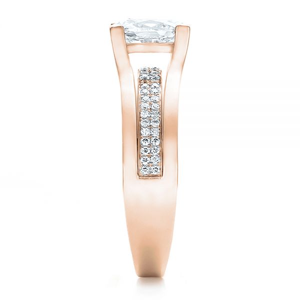 14k Rose Gold 14k Rose Gold Custom Diamond Engagement Ring - Side View - 100627