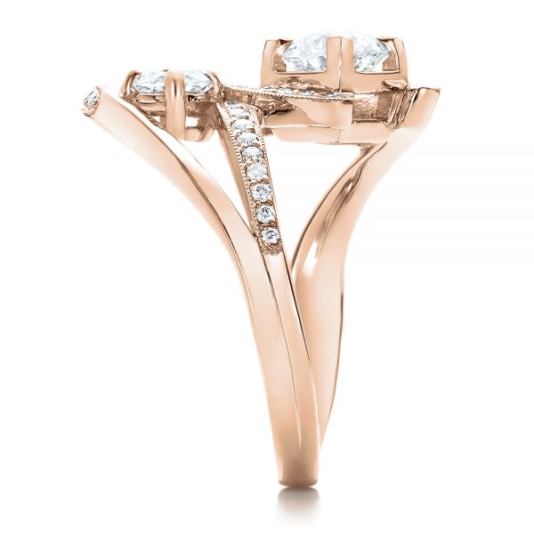 14k Rose Gold 14k Rose Gold Custom Diamond Engagement Ring - Side View -  100782